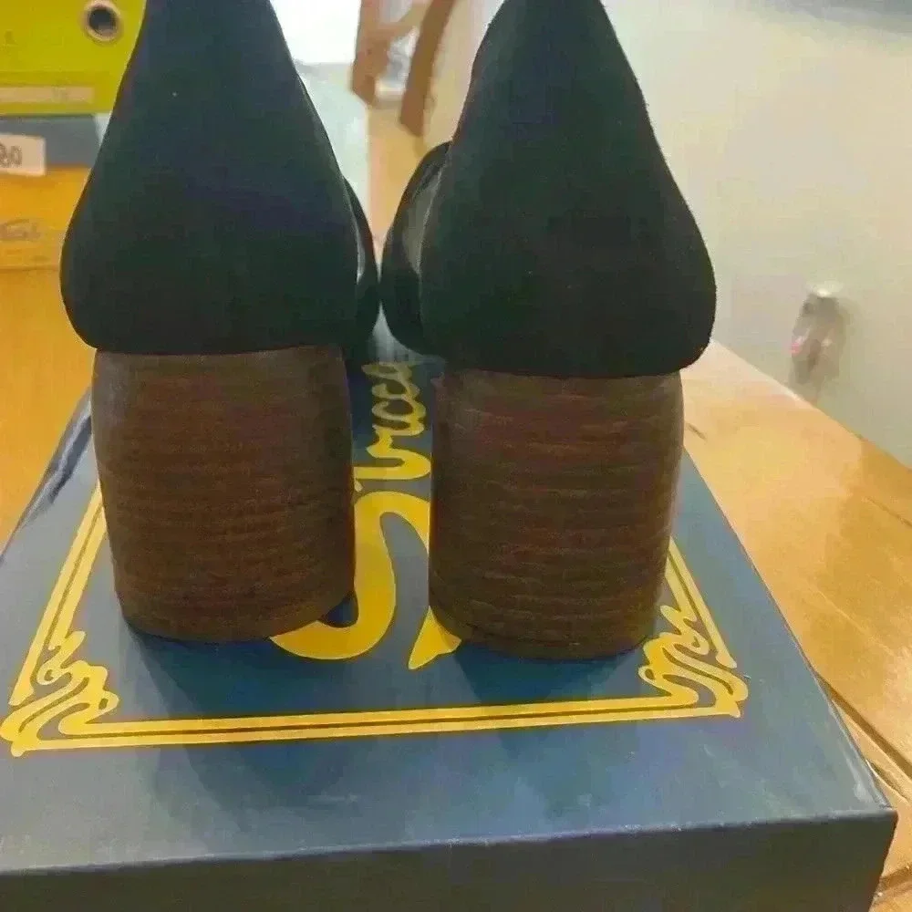 Women's Black Suede Block Heel‎ Shoes Sbicca Volin 8.5M NEW in box